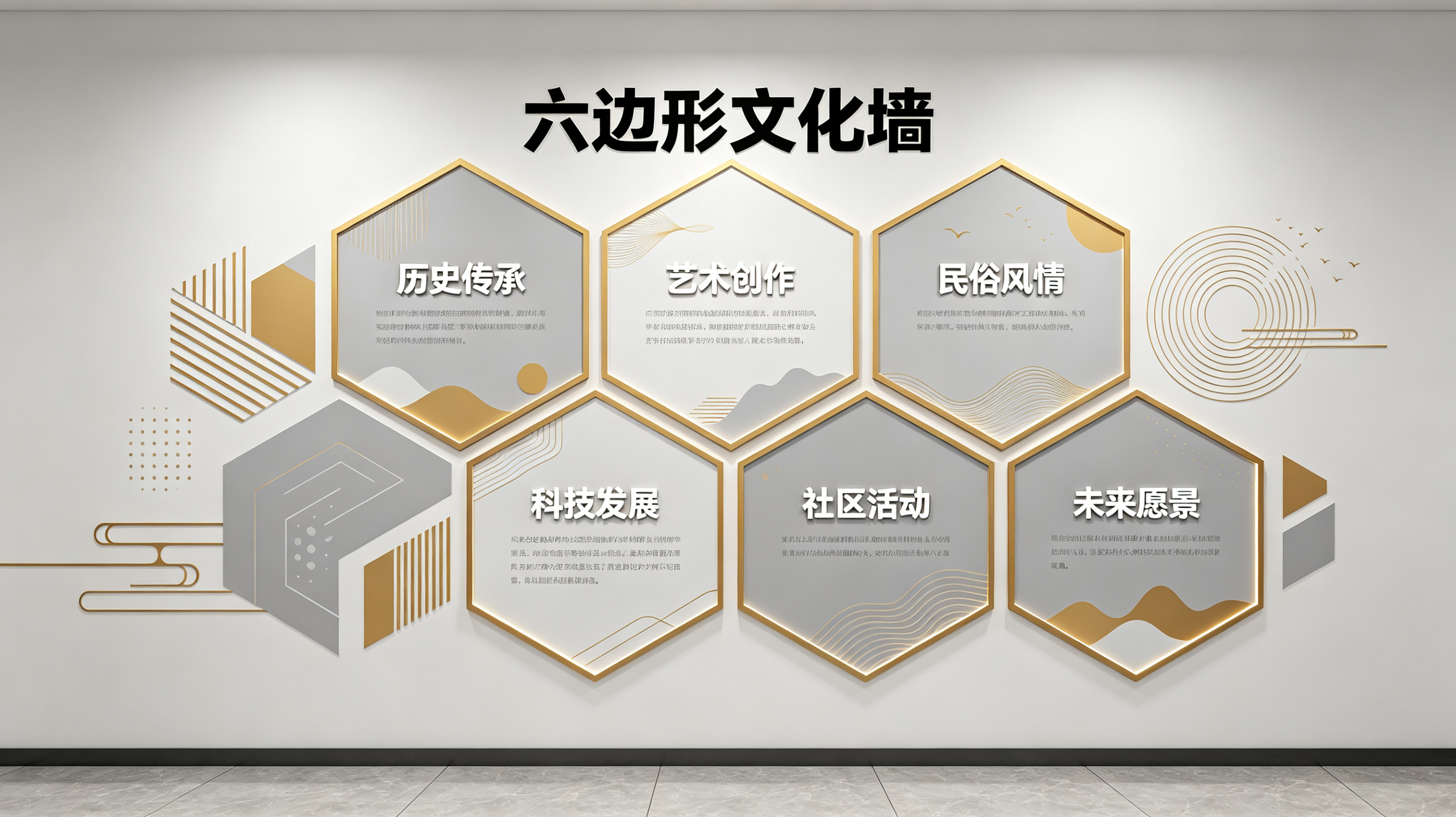 当涂企业文化墙 | 六边形信息美学